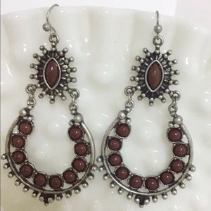 Round Boho Fashion Dangle earrings with stones